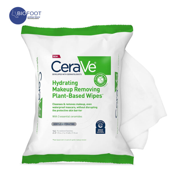 Cerave Hydrating Makeup Removing Plant-Based Wipes 25pcs