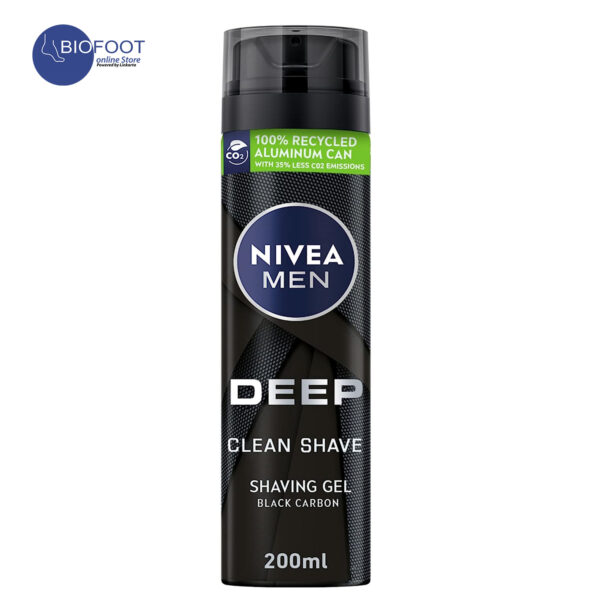 Nivea Men Deep Clean Shave Shaving Gel Black Carbon 200ml