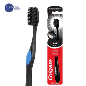 Colgate 360 Black Charcoal Infused Slim Tip Toothbrush Medium