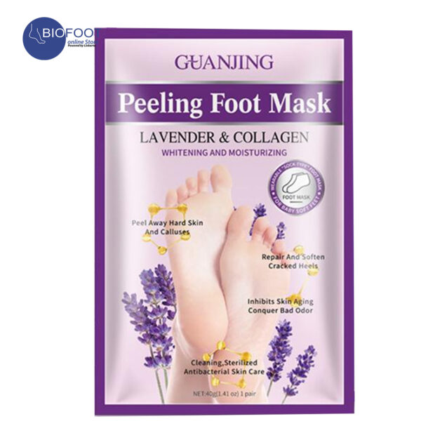 Guanjing Peeling Foot Mask Lavender & Collagen Moisturizing and Brightening 1pair