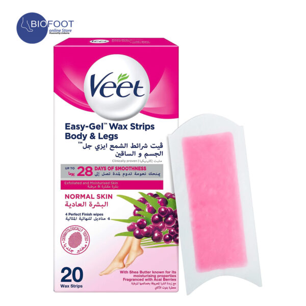Veet Easy Gel Wax Strips Body & Legs Normal Skin 20Wax Strips