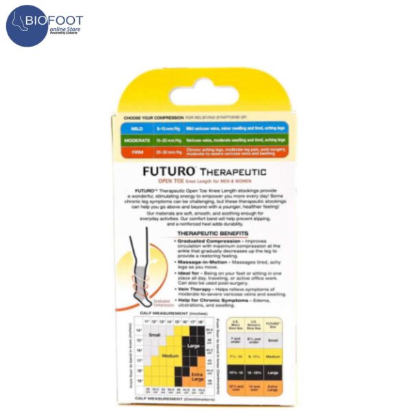 Futuro Therapeutic Open Toe Knee Length for Men and Women (Firm/Beige) - Image 2