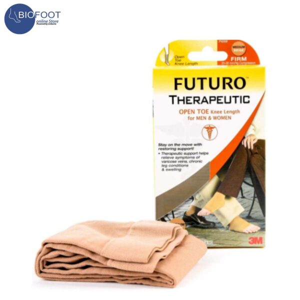 Futuro Therapeutic Open Toe Knee Length for Men and Women (Firm/Beige) - Image 3