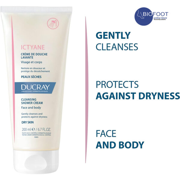 Ducray Ictyane Cleansing Shower Cream 200ml - Image 2