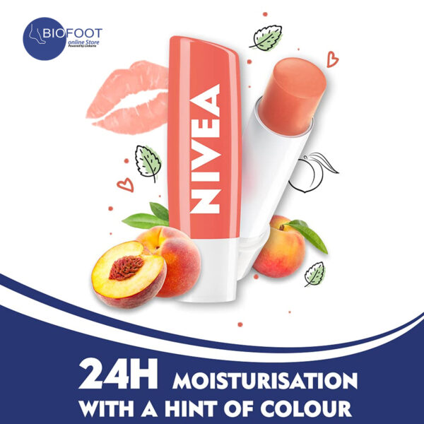 Labello Peach Shine Lip Balm 24h 4.8g - Image 2