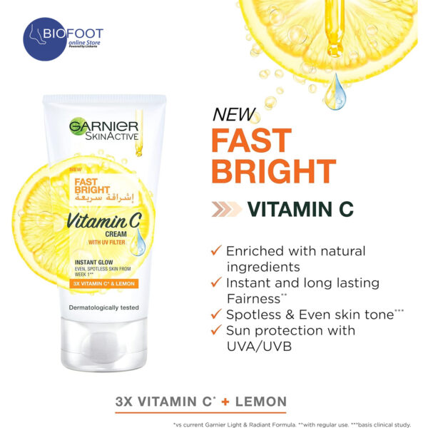 Garnier Fast Bright Vitamin C Cream 50ml - Image 2