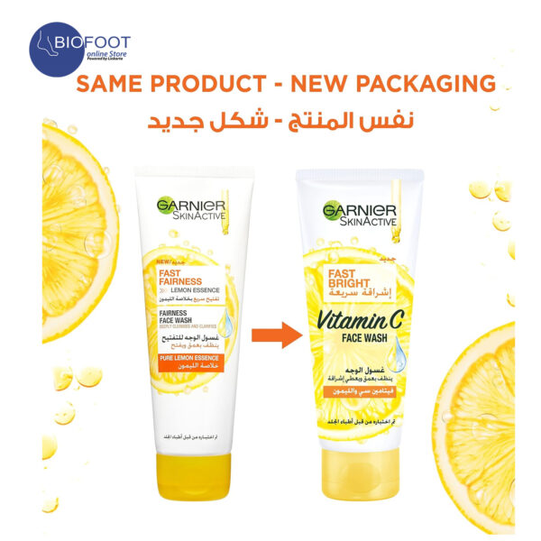 Garnier Fast Bright Vitamin C Face Wash 100ml - Image 4