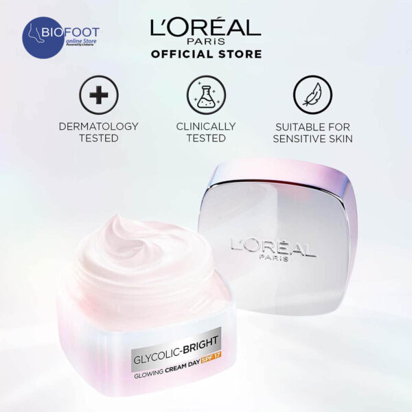 Loreal Glycolic Bright Glowing Day Cream SPF17 50ml - Image 2