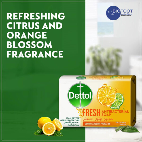 Dettol Fresh Antibacterial Bar Soap 165g - Image 2