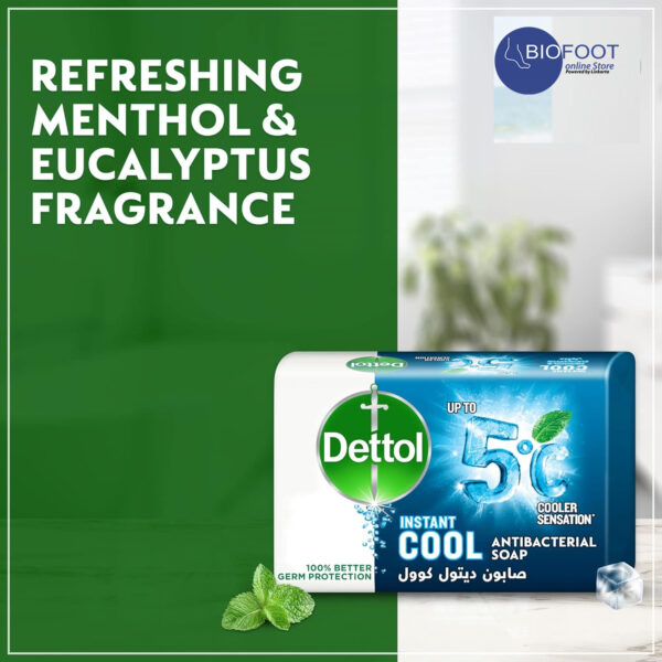 Dettol Instant Cool Antibacterial Bar Soap 120g - Image 5