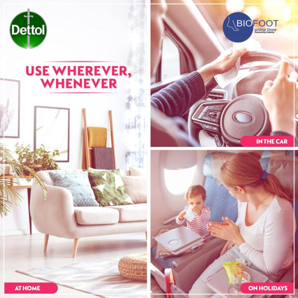 Dettol Skin Care Antibacterial Skin Wipes 40pcs - Image 3