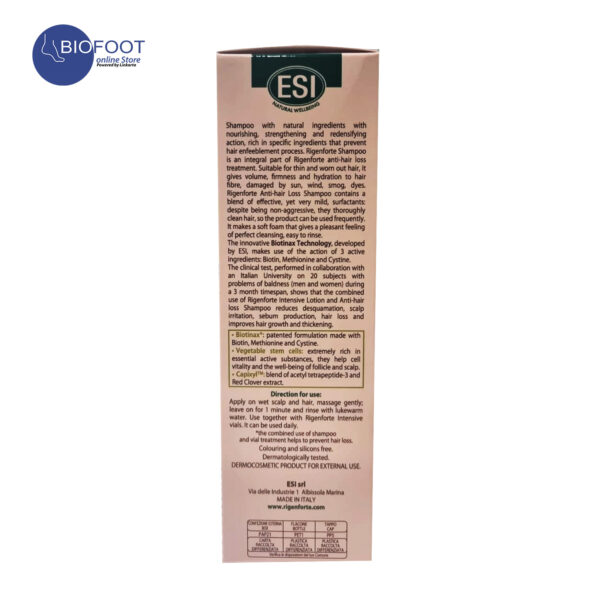 ESI Rigenforte Anti Hair Loss Shampoo 250ml - Image 2
