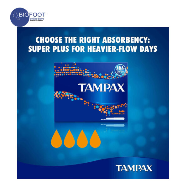 Tampax Super Plus Tampons Applicator Cardboard, 20pcs - Image 4