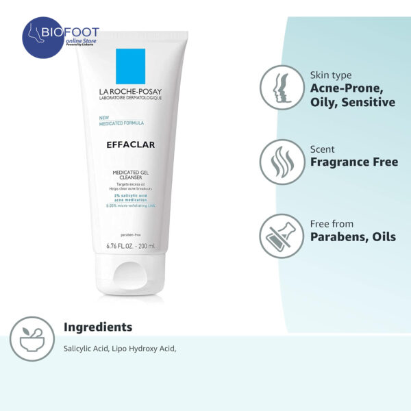 La Roche Posay Effaclar Medicated Cleanser 200ml - Image 7