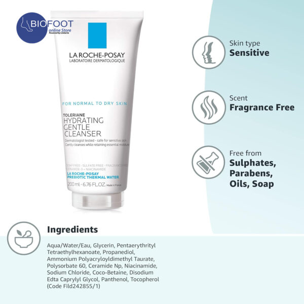 La Roche Posay Hydrating Gentle Cleanser 200ml - Image 3
