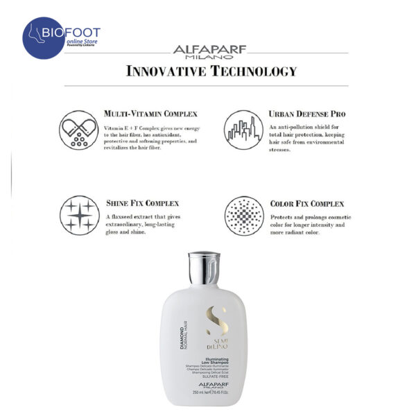Alfaparf Milano Semi Dilino Illuminating Diamond Normal Hair Low Shampoo 250ml - Image 4