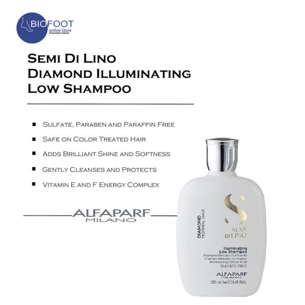 Alfaparf Milano Semi Dilino Illuminating Diamond Normal Hair Low Shampoo 250ml - Image 3