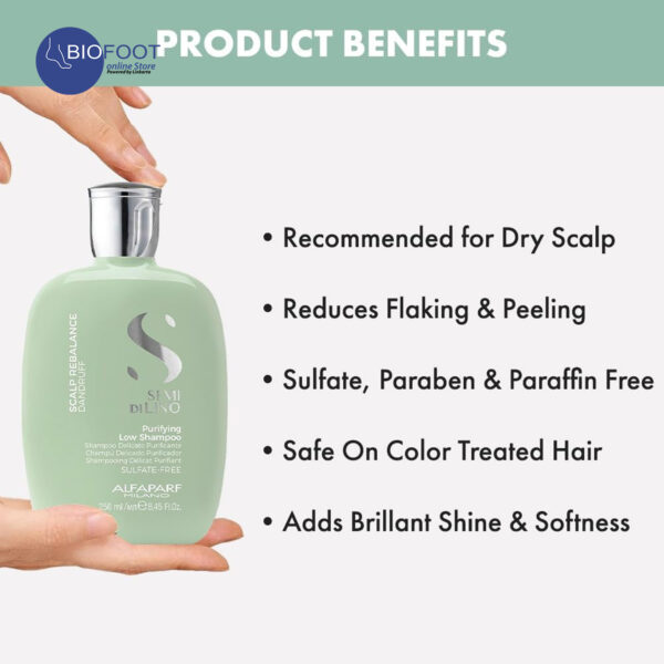 Alfaparf Milano Semi Dilino Purifying Low Shampoo Scalp Rebalance Dandruff 250ml - Image 8