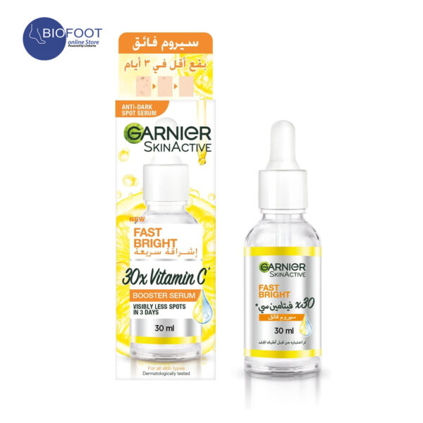 Garnier Fast Bright 30* Vitamin C Booster Serum 30ml - Image 2
