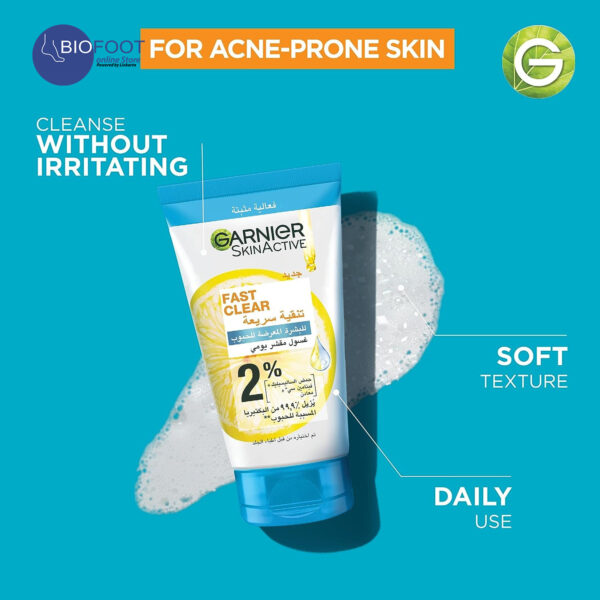 Garnier Fast Clear Anti Acne 3IN1 Gel with Salicylic Acid 150ml - Image 4
