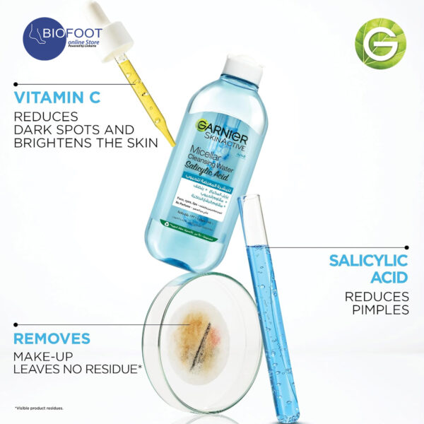 Garnier Micellar Cleaning Water Salicylic Acid 400ml - Image 3