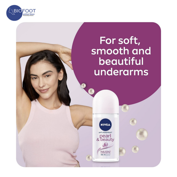 NIVEA Pearl & Beauty 48H Roll On 50ml - Image 3