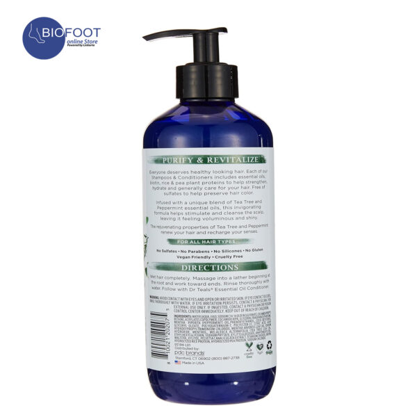 Dr Teal's Tea Tree & Peppermint Essential Oil Shampoo 473ml - Image 2