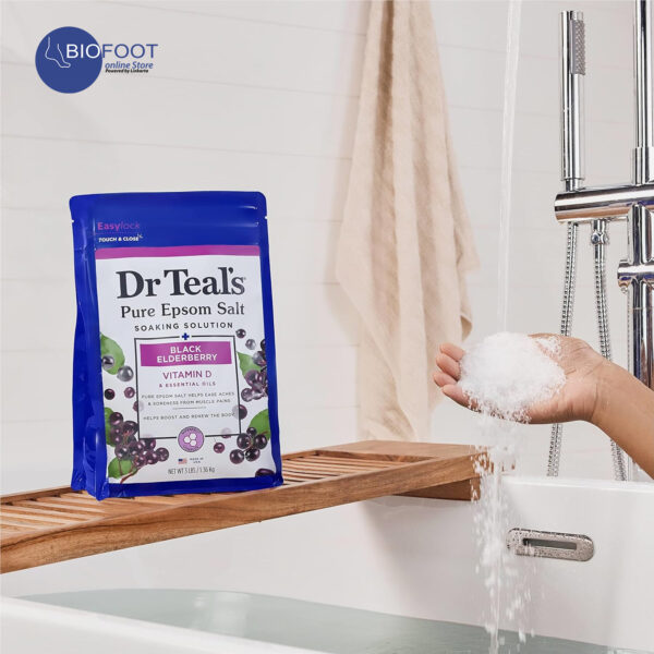 Dr Teal's Pure Epsom Salt Black Elderberry Vitamin D & Essential Oil 1.36kg - Image 4