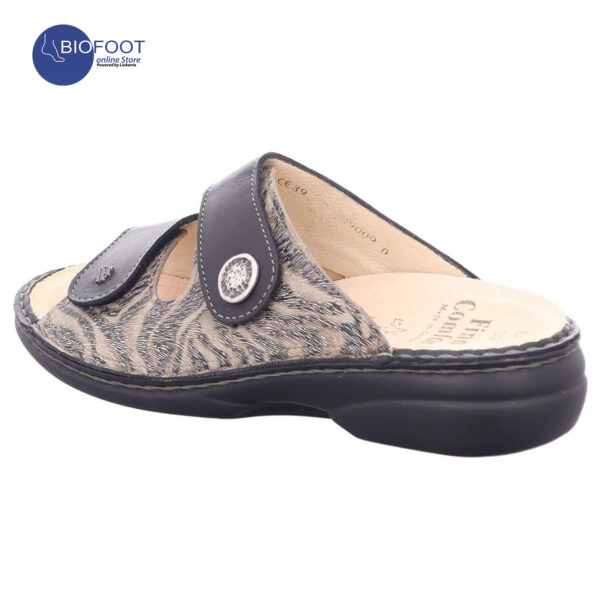 Finn Comfort Zeno Grey Black Sandals for Ladies - Image 3