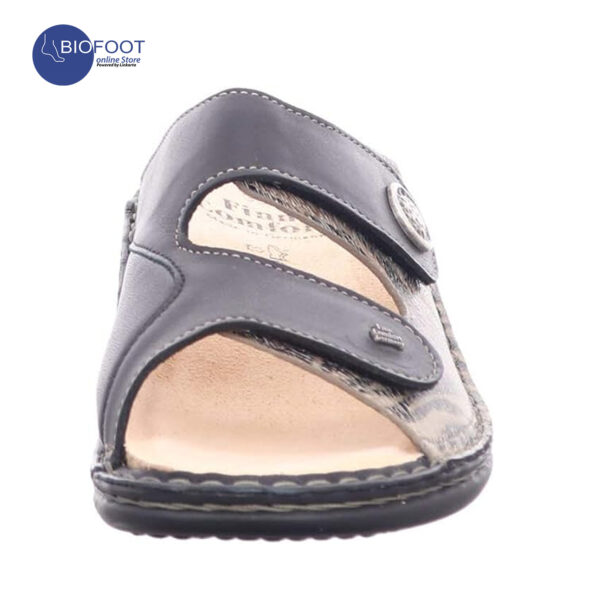 Finn Comfort Zeno Grey Black Sandals for Ladies - Image 4