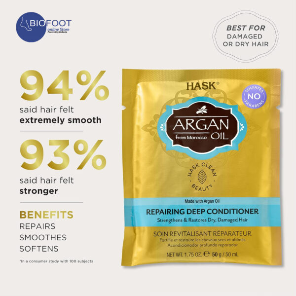 Hask Argan Oil Repairing Deep Conditioner 50ml - Image 4
