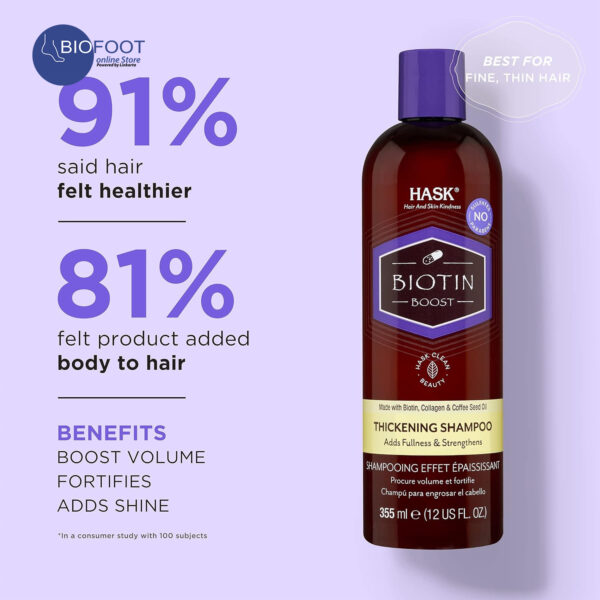 Hask Biotin Boost Thickening Shampoo 355ml - Image 2