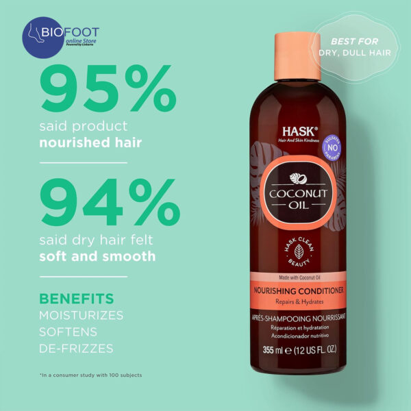 Hask Coconut Oil Nourishing Conditioner 355ml - Image 3