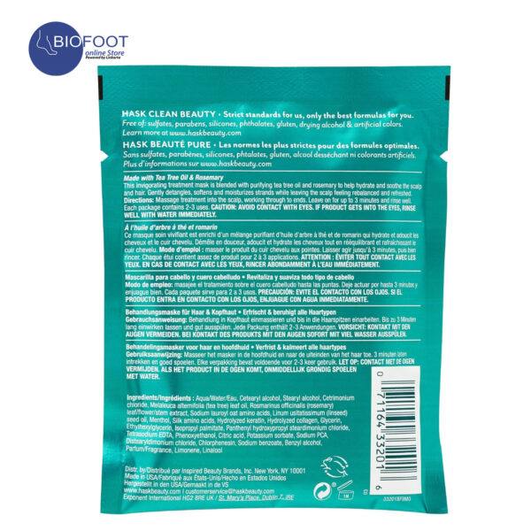 Hask Tea Tree Oil & Rosemary Hair Scalp Treatment Mask 50ml - Image 3