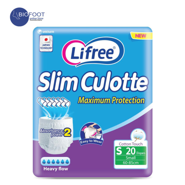 Lifree Slim Culotte Maximum Protection Heavy Flow Cotton Touch 60-85cm Size Small 20pcs