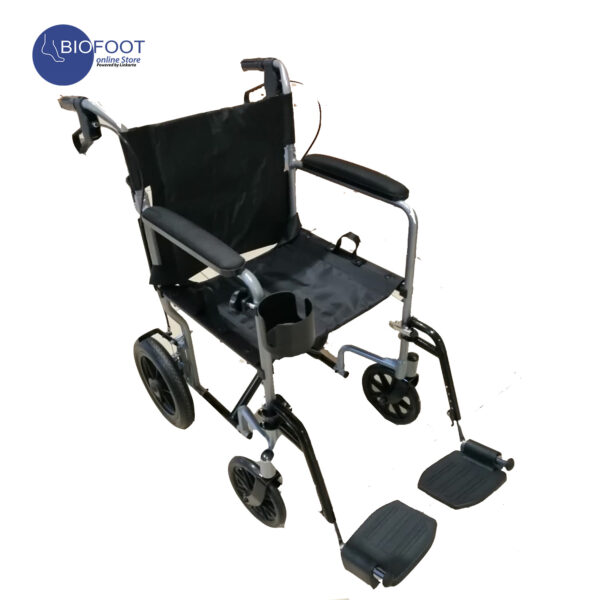 TK Lightweight Transport Wheelchair with Handbrakes, Folding Transport Chair for Adults Black - Image 3