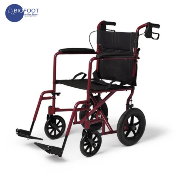 TK Lightweight Transport Wheelchair with Handbrakes, Folding Transport Chair for Adults Black