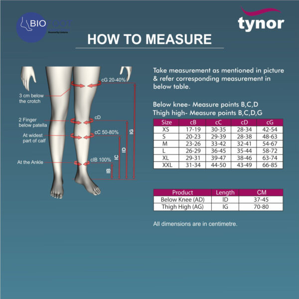 Tynor Medical Compression Stocking Thigh High Beige 170 - Image 4