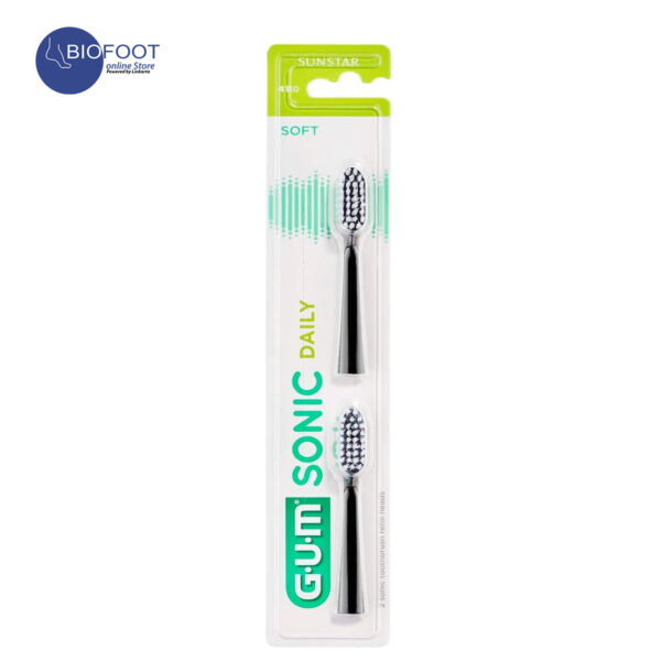 GUM Sonic Daily Soft Toothbrush Refill Black