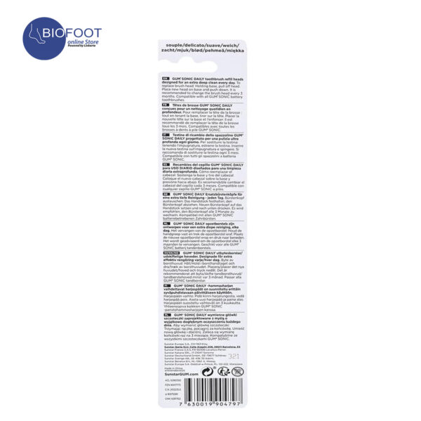 GUM Sonic Daily Soft Toothbrush Refill White - Image 2