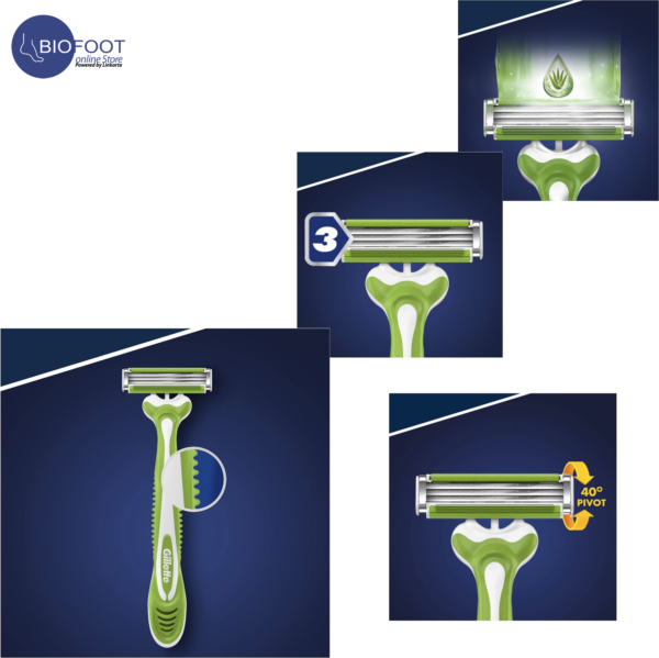 Gillette Blue 3 Sensitive Comfort Gel Disposable Razors, 6Count - Image 3