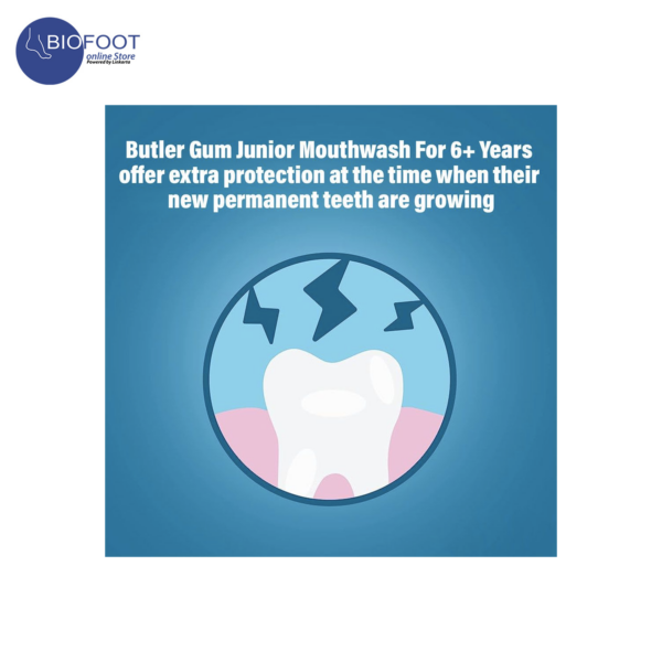 GUM Cavities Prevention Fluoride Mouth rinse Junior 6+ 300ml - Image 3