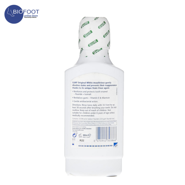 GUM Original White Fluoride Mouth Rinse 300ml - Image 2