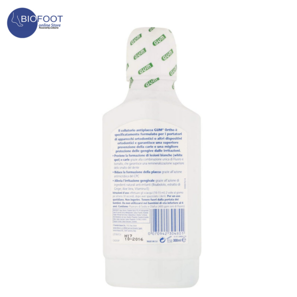 GUM Ortho Fluoride Antiplaque Mouth Rinse 300ml - Image 2