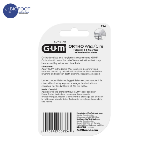 GUM Ortho Wax Mint 724 30pcs - Image 2