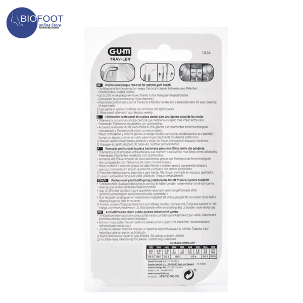 GUM Travler Interdental Brush 1414 ISO3 6's - Image 2
