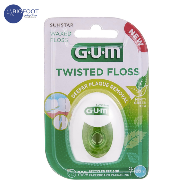 Gum Twisted Waxed Floss Deeper Plaque Removal 3500 30m