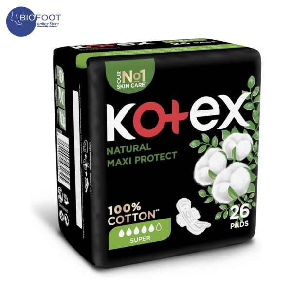 Kotex Natural Maxi Protect 100% Cotton Super 26Pads - Image 2