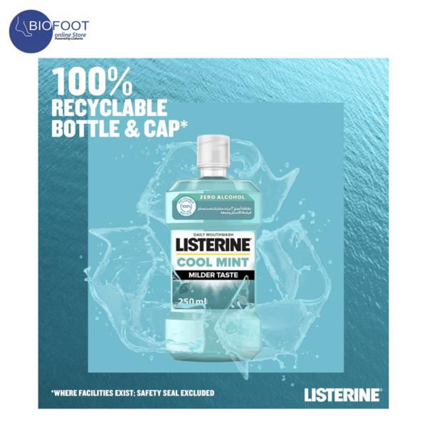 Listerine Cool Mint Molder Taste Daily Mouthwash 250ml - Image 2