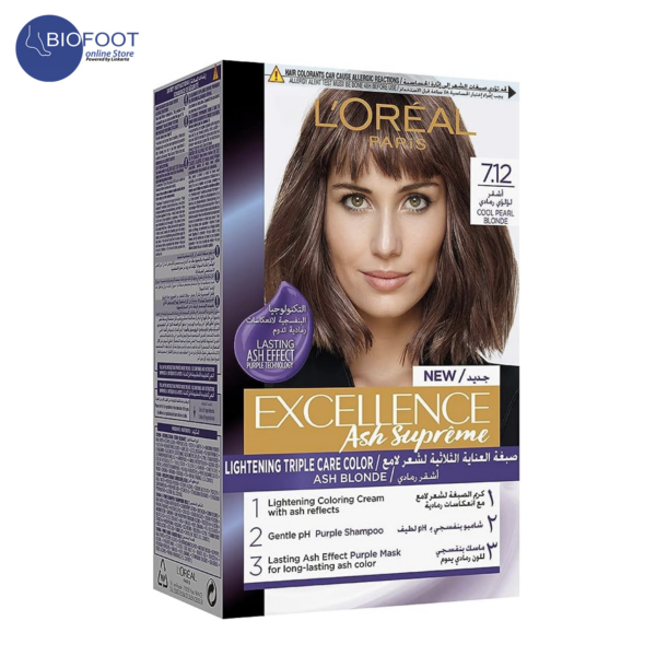 L'Oreal Paris Excellence Ash Supreme Hair Colour, 7.12 Cool Pearl Blonde, 250ml